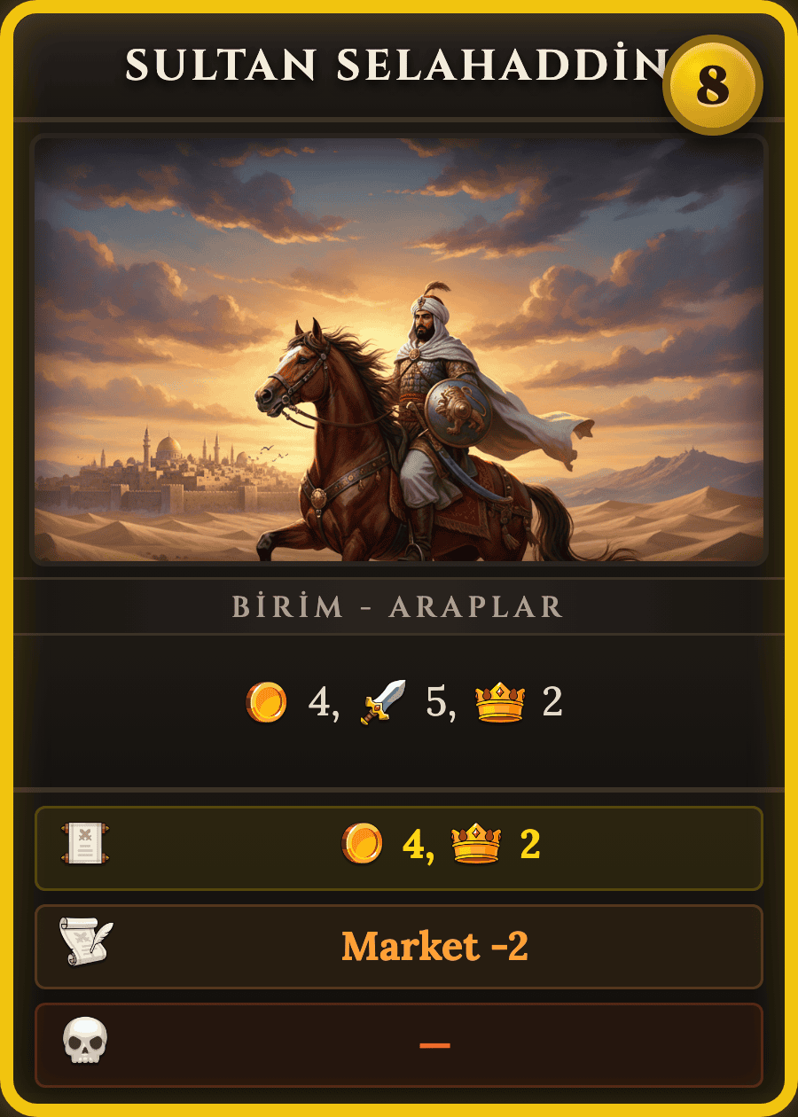 Sultan Saladin - Arab Commander Card